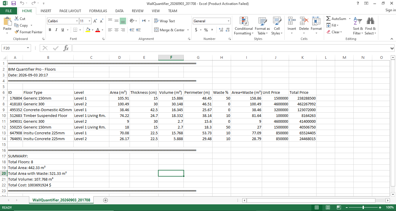 Excel Export